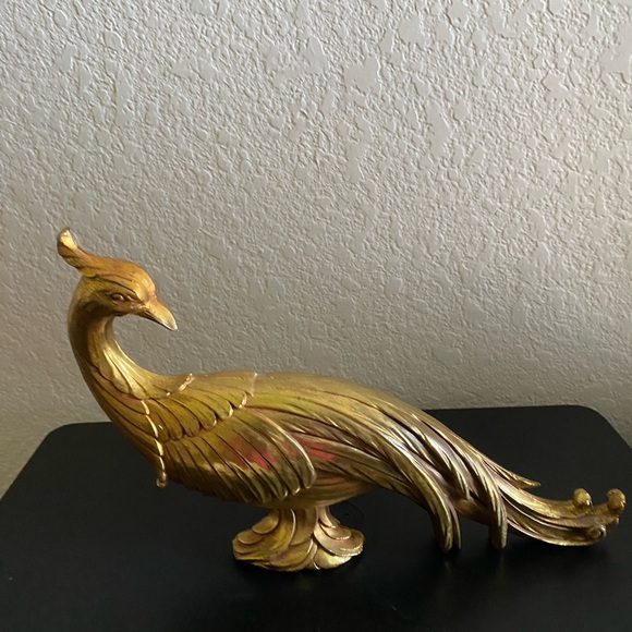 2 Vintage MCM Gold Gliding Peacocks Collectible Table Sculpture 13 1/4”& 8”H - Picture 12 of 16